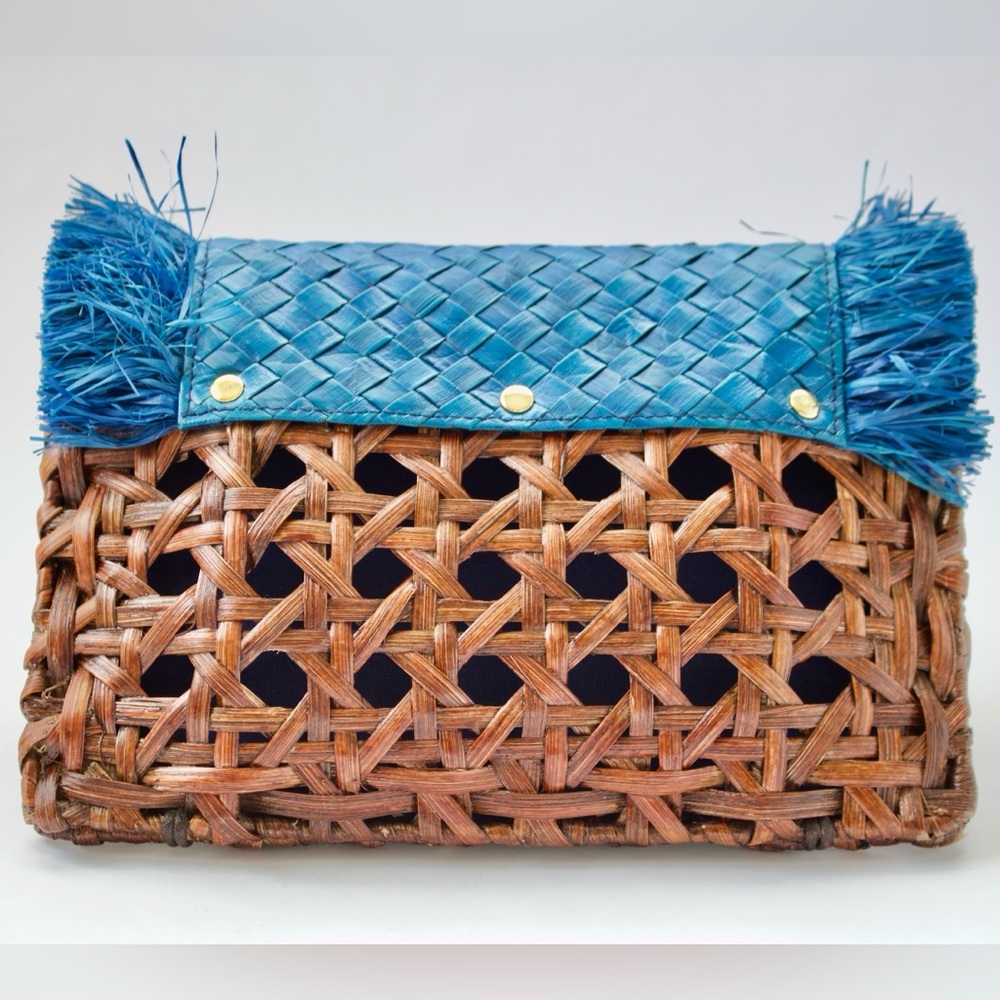 NWT Anthropologie Vincent Pradier Rattan Clutch - Picture 2 of 4